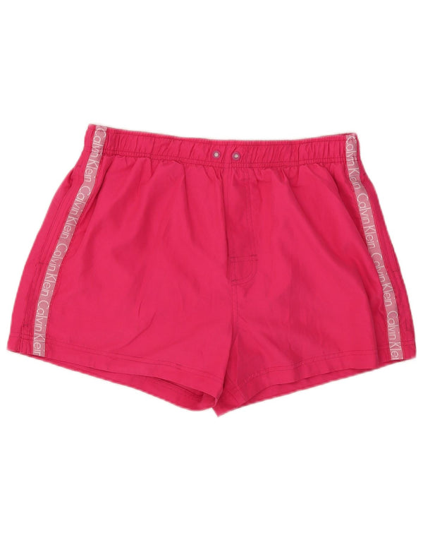 Pantaloncini da bagno grafici da donna Calvin Klein UK 14 Large Pink Colourblock