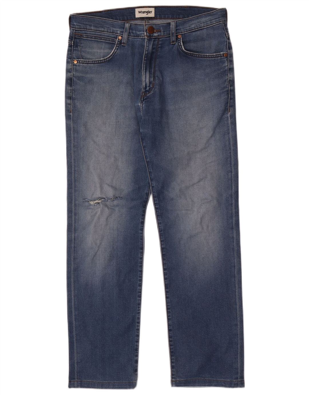 Jeans dritti invecchiati da uomo Wrangler W32 L30 Blu