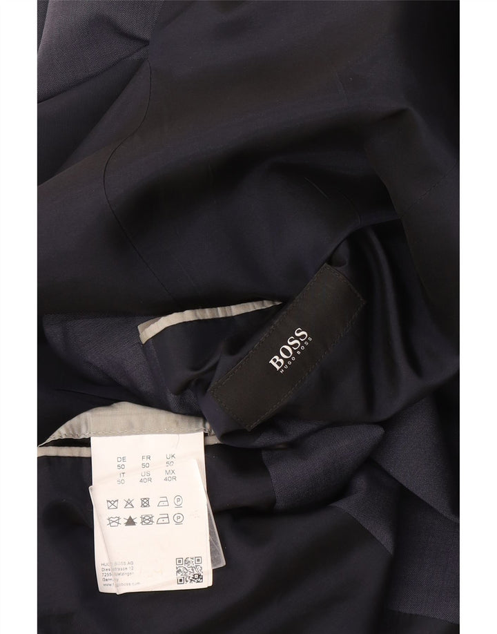 Giacca blazer da uomo a 2 bottoni Hugo Boss EU 50 grande lana blu navy