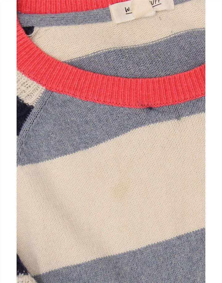WHITE STUFF Maglione da donna con scollo a barchetta UK 12 Medio multicolore