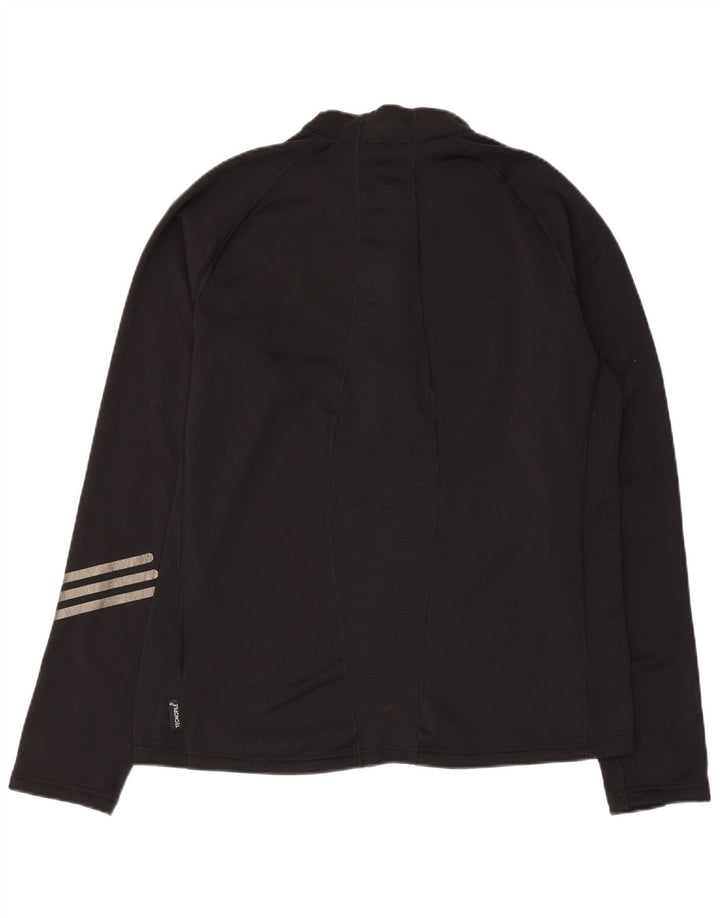 Adidas Uomo Zip Neck Pullover Tuta Top Large Nero Poliestere