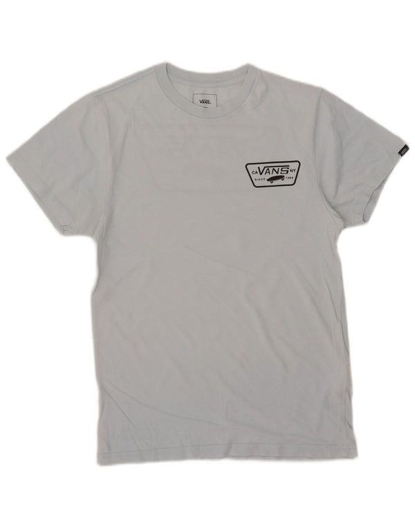 T-shirt grafica personalizzata da uomo Vans Top piccola in cotone blu