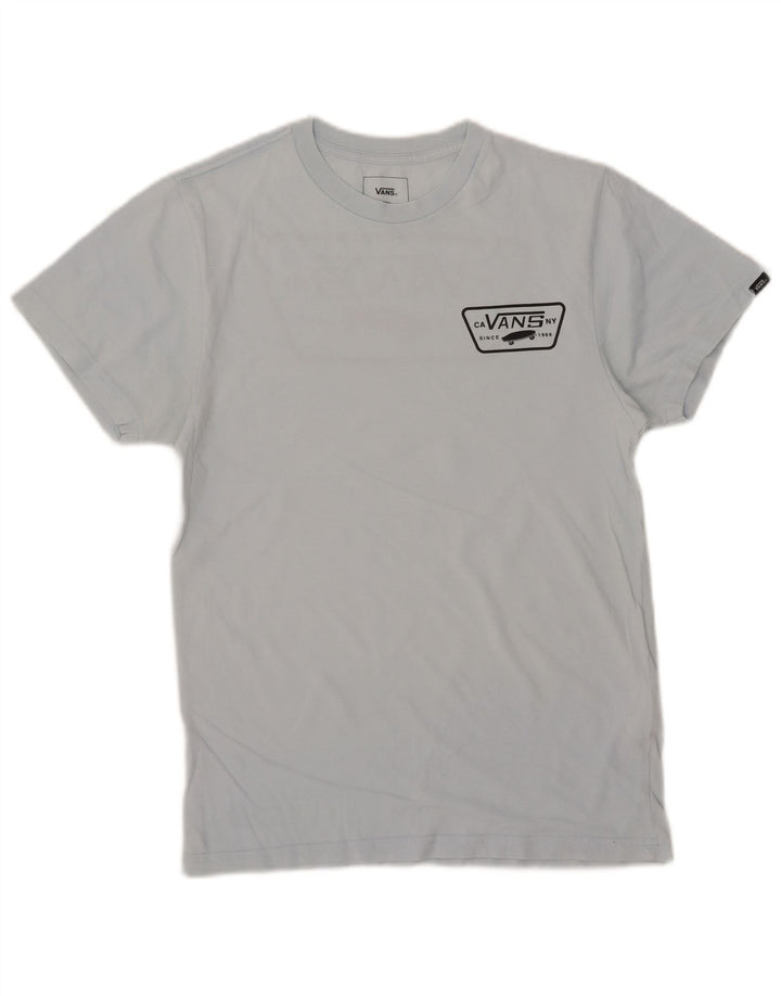 T-shirt grafica personalizzata da uomo Vans Top piccola in cotone blu