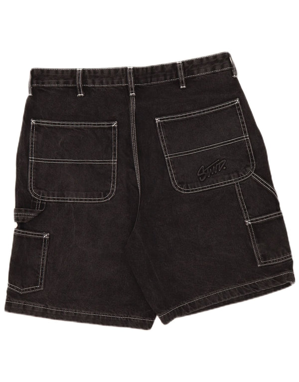 Pantaloncini cargo in denim da uomo Pull & Bear EU 46 XL W36 neri