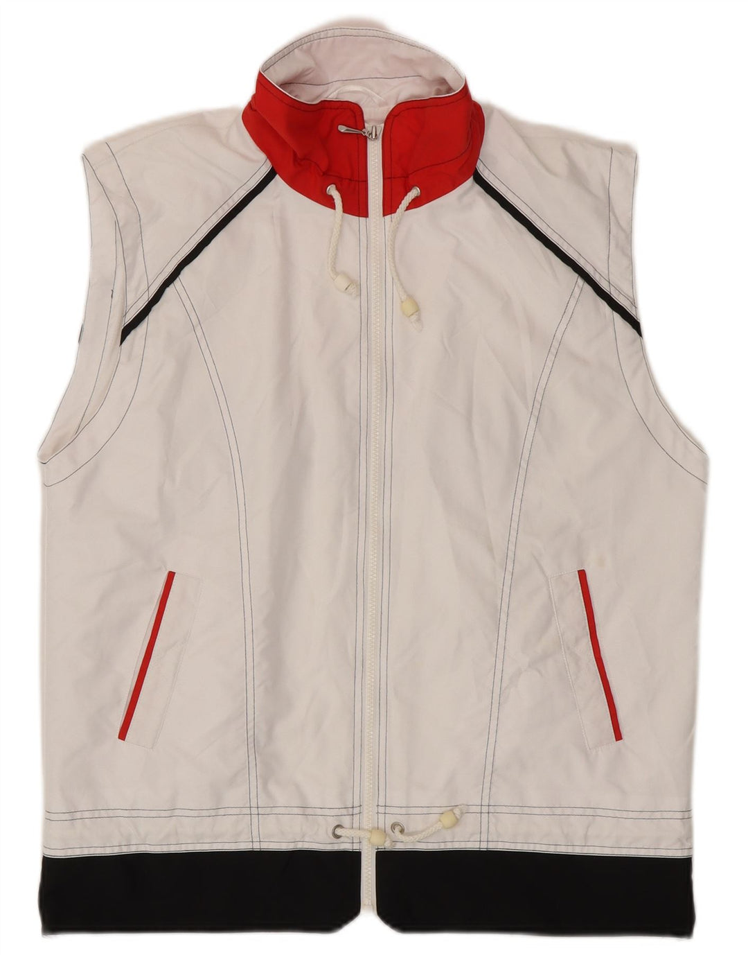 Gilet corto da donna Elegance UK 16 grande poliestere color block bianco