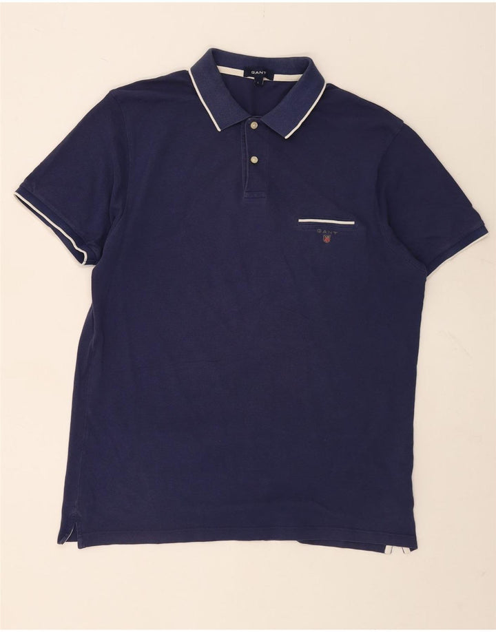 Polo da uomo Gant grande in cotone blu navy