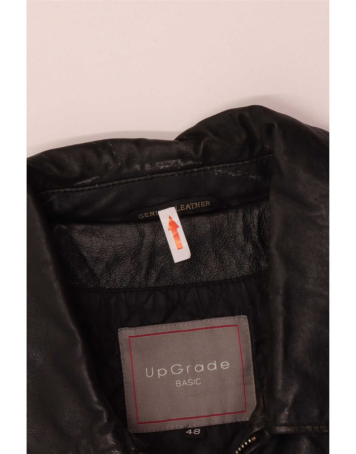 Giacca in pelle vintage da uomo IT 48 media nera