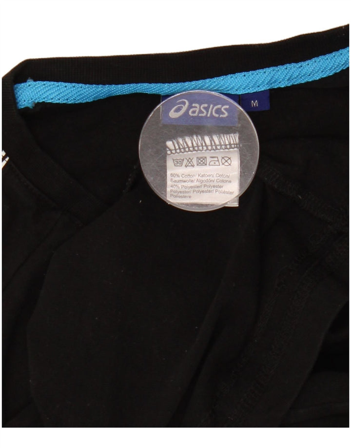 T-shirt grafica ASICS da uomo, top in cotone nero medio