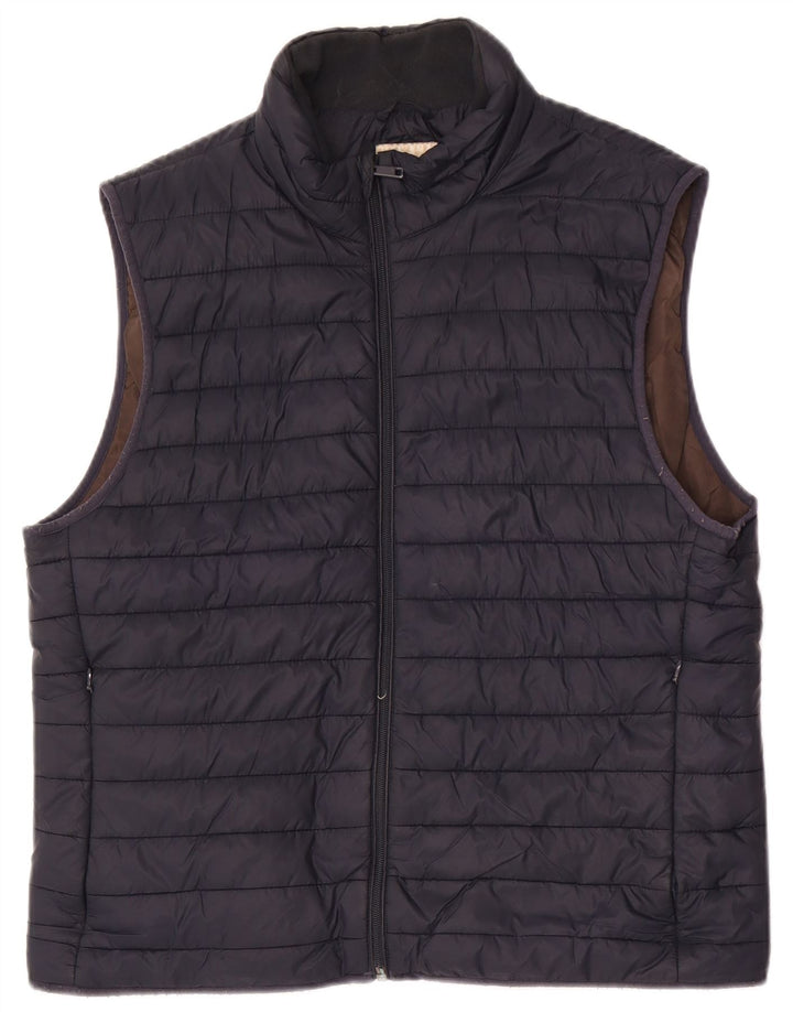 Gilet imbottito da uomo Zara UK 40 grande in poliestere blu navy