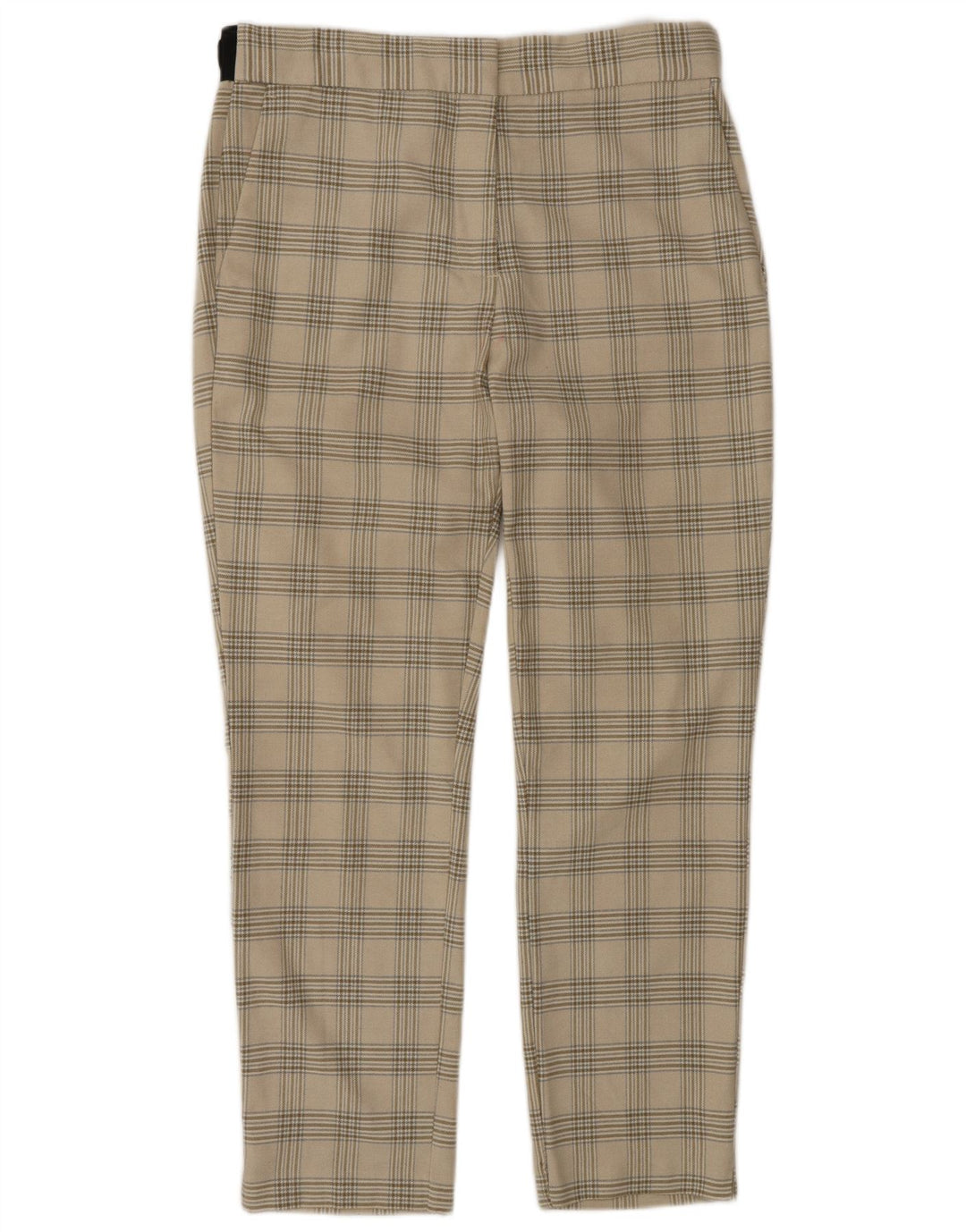 Pantaloni da abito affusolati da donna Zara grandi W30 L27 poliestere a quadri beige