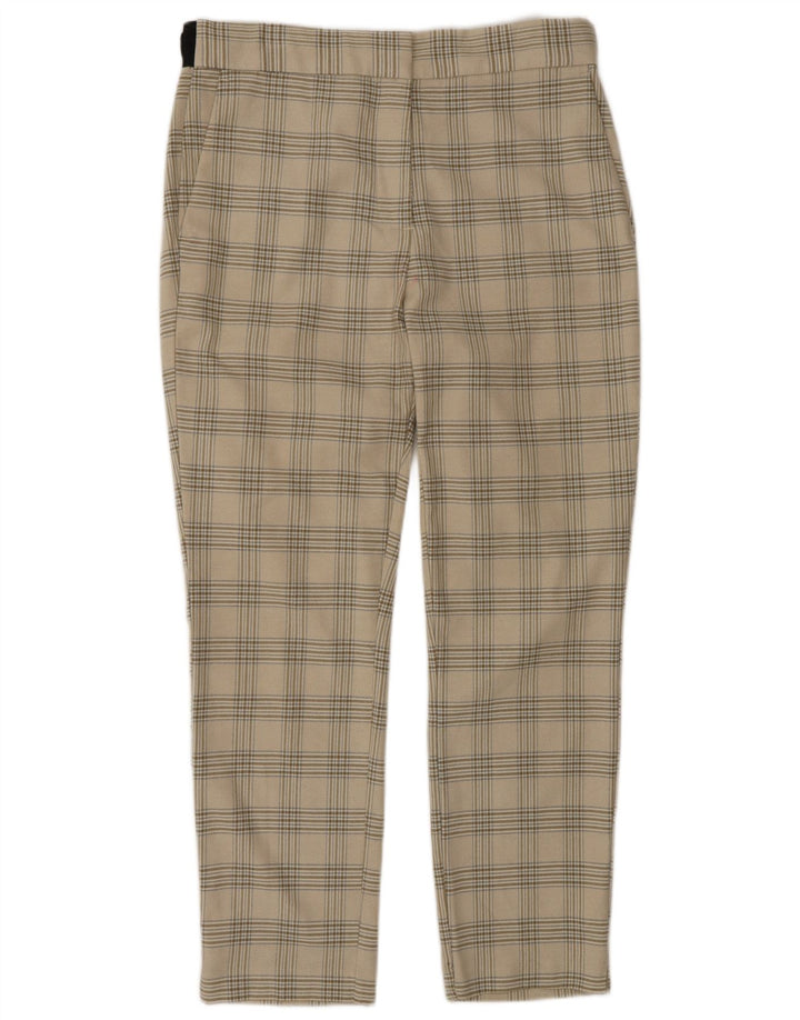 Pantaloni da abito affusolati da donna Zara grandi W30 L27 poliestere a quadri beige