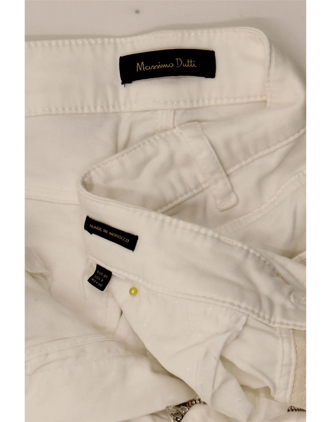 Pantaloni casual slim da donna Massimo Dutti EU 40 Medium W28 L28 Bianco