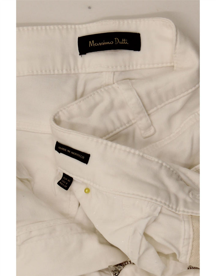 Pantaloni casual slim da donna Massimo Dutti EU 40 Medium W28 L28 Bianco