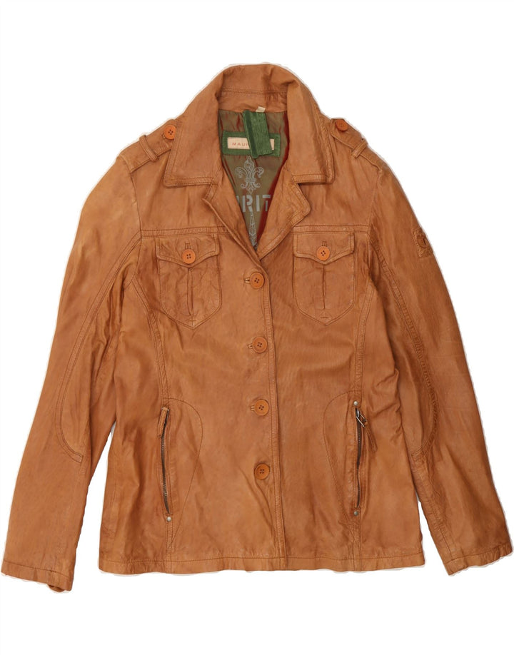 MAURITIUS Womens Leather Jacket EU 40 Medium Brown Vintage Mauritius and Second-Hand Mauritius from Messina Hembry 