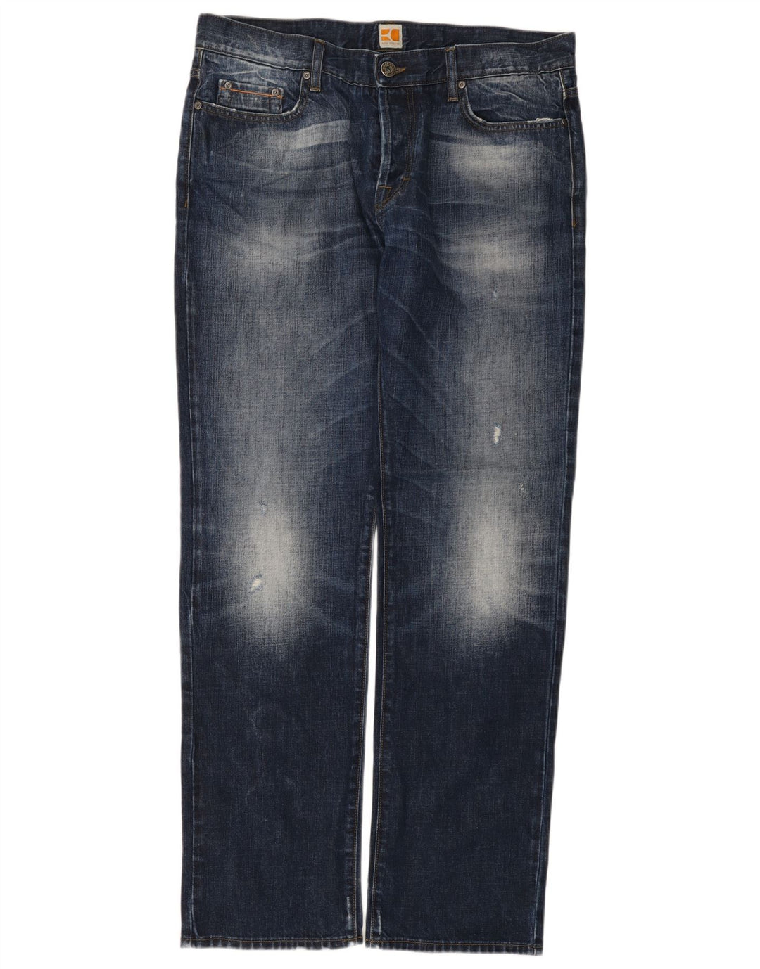 Jeans dritti vestibilità regolare da uomo Boss Orange W38 L34 cotone blu