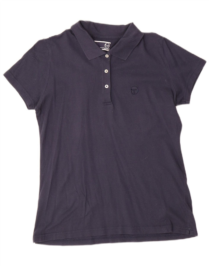 Polo da donna Sergio Tacchini UK 12 cotone blu navy medio