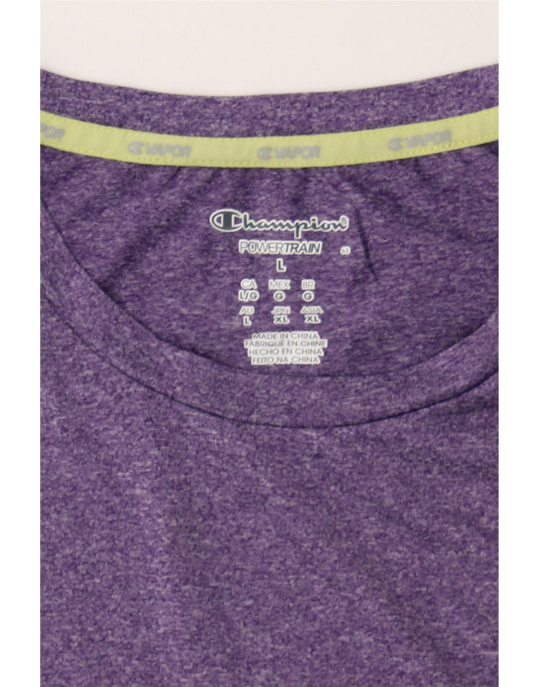 CHAMPION Womens T-Shirt Top UK 16 Large Purple Flecked Polyester Vintage Champion and Second-Hand Champion from Messina Hembry 