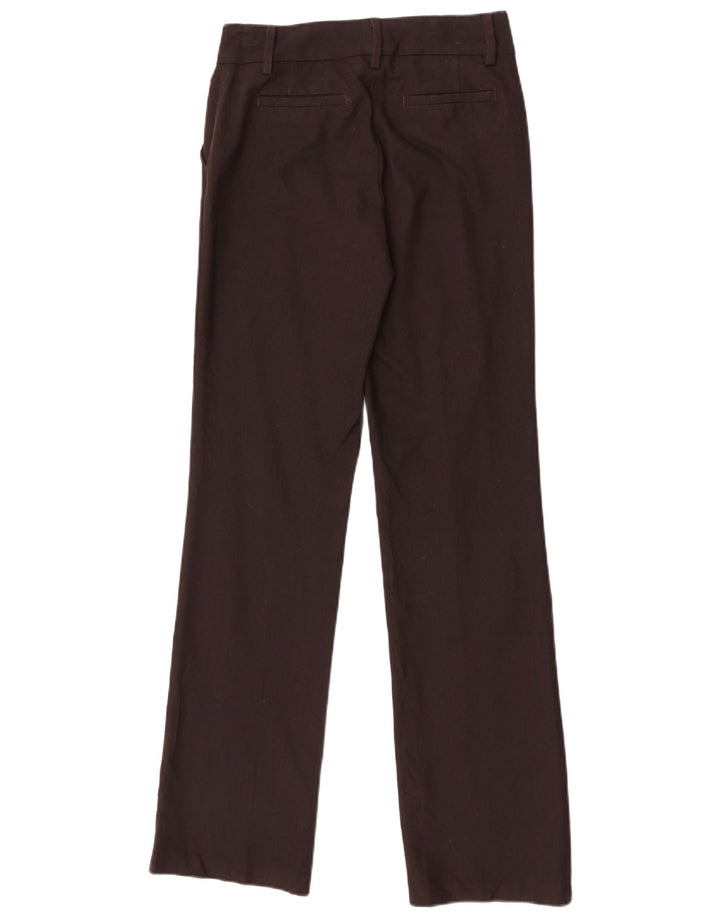Pantaloni chino dritti da donna Benetton IT 40 Small W28 L34 Poliestere marrone