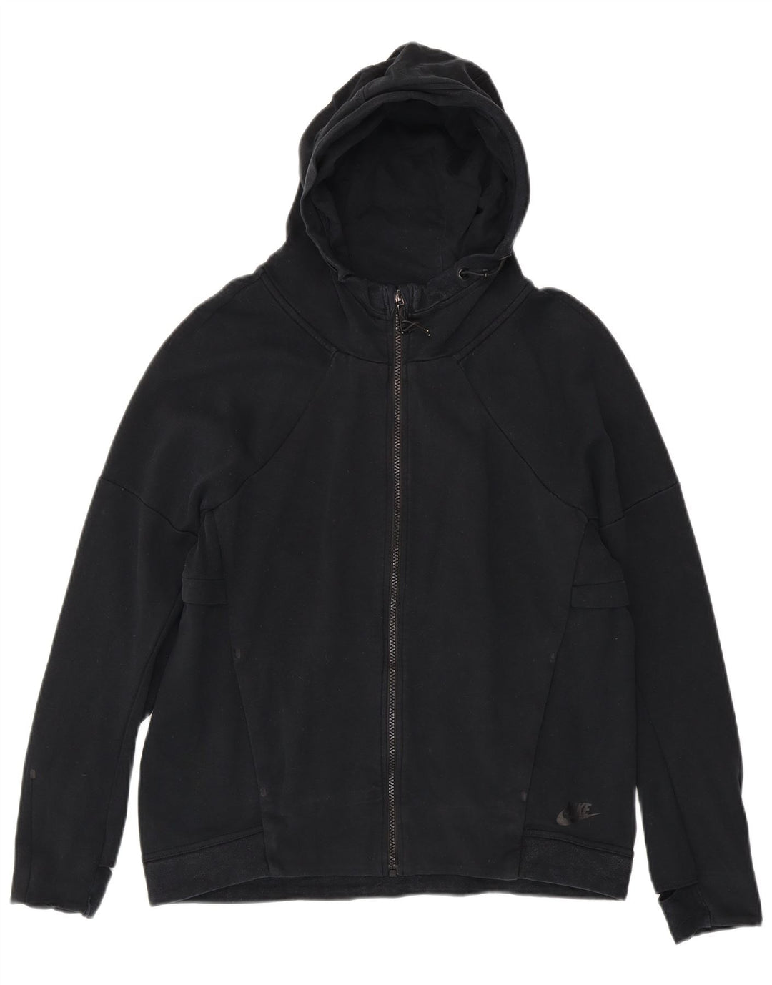 Felpa con cappuccio e zip da donna Nike UK 14 cotone nero medio