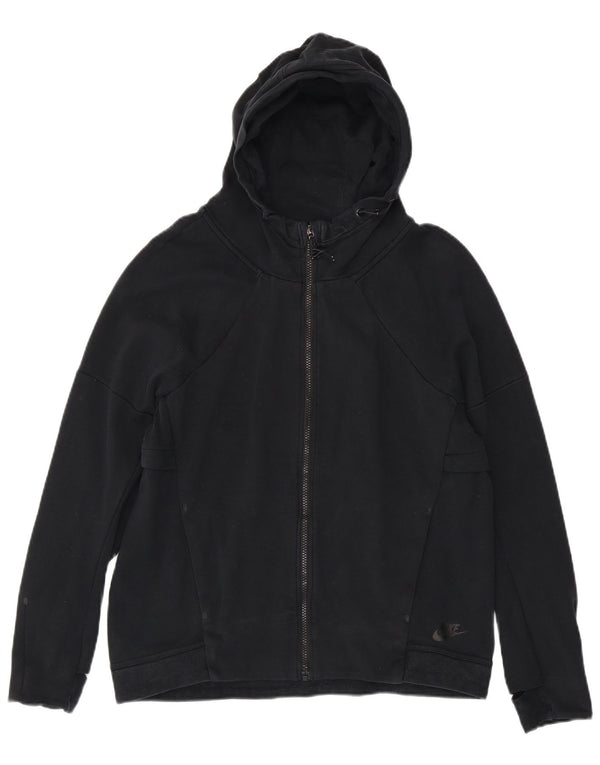 Felpa con cappuccio e zip da donna Nike UK 14 cotone nero medio