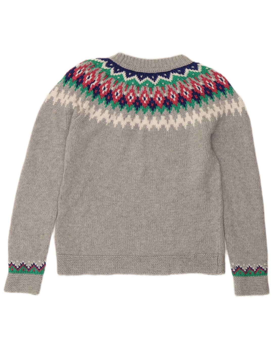 Maglione maglione girocollo da donna Boden UK 10 Small Poliammide Fair Isle grigio