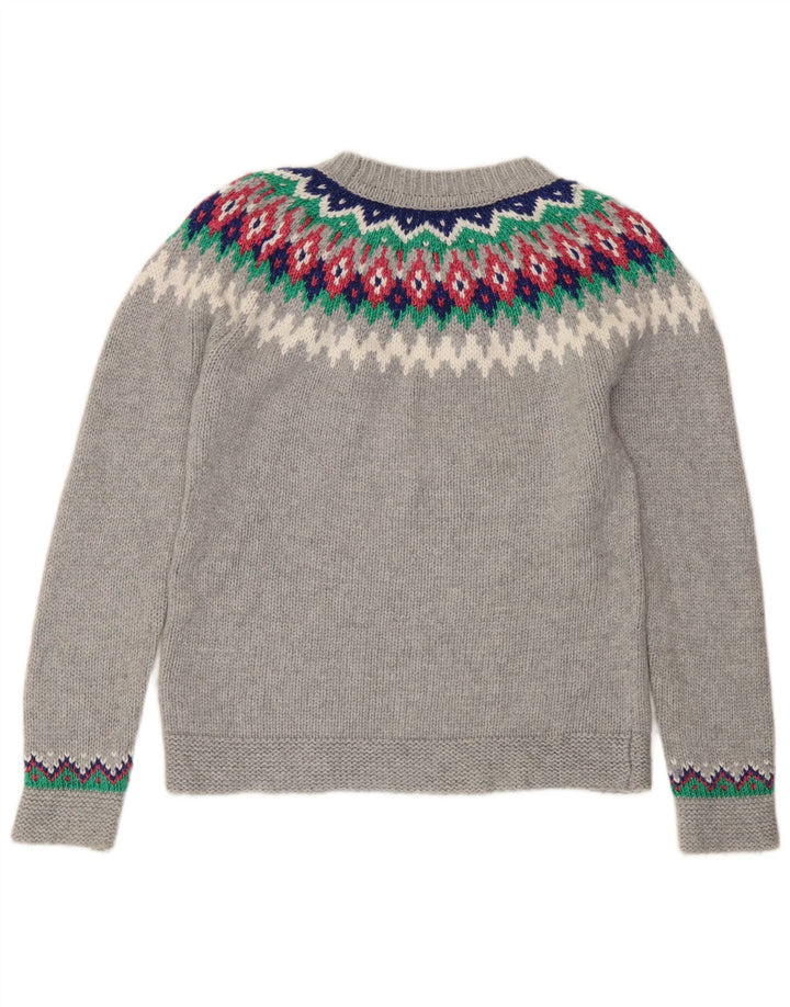 Maglione maglione girocollo da donna Boden UK 10 Small Poliammide Fair Isle grigio
