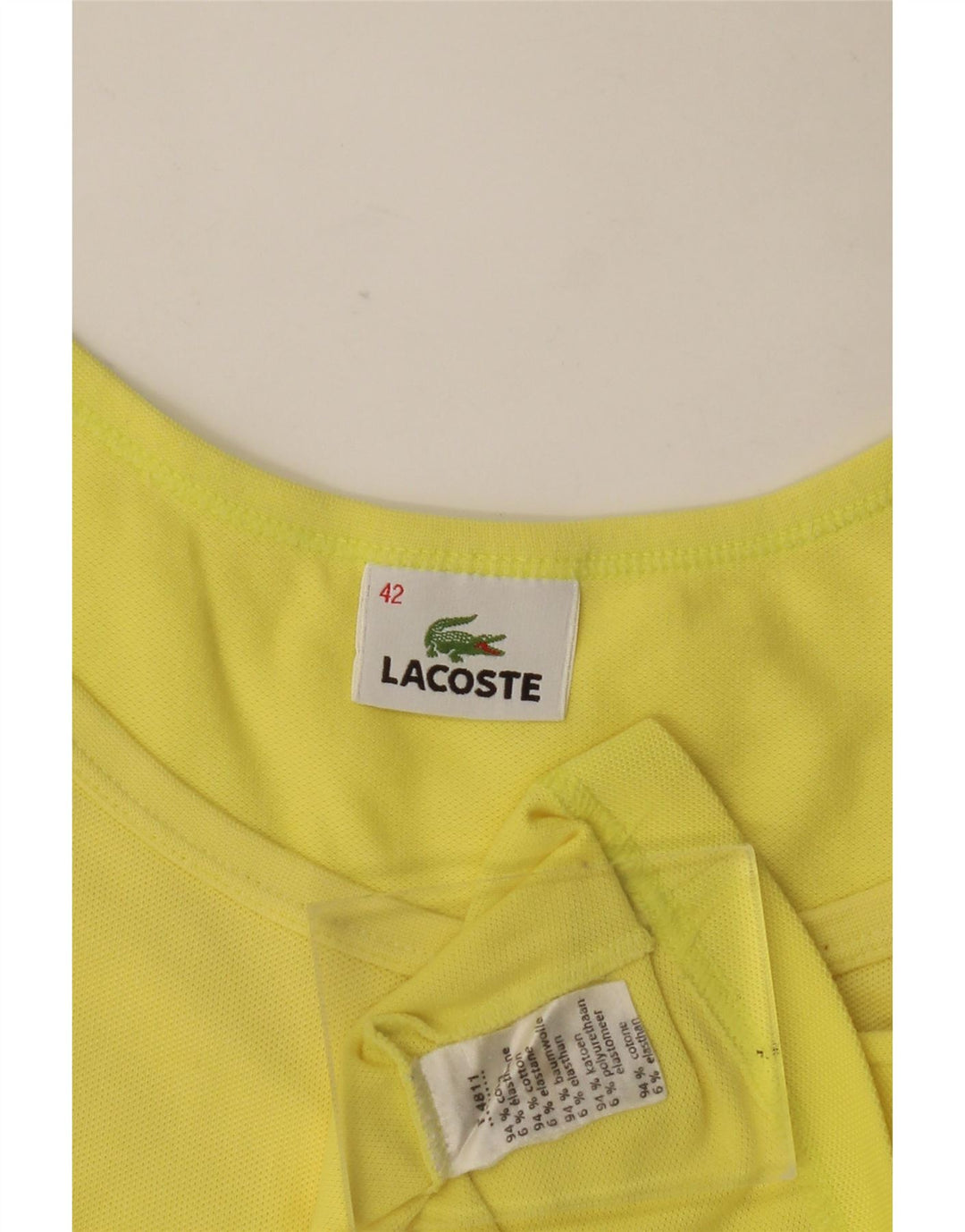 Canotta da donna Lacoste taglia 42 grande cotone giallo