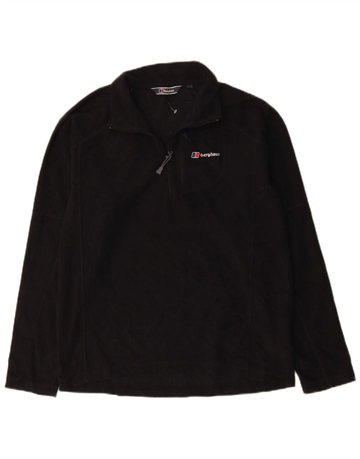 Maglione in pile da uomo Berghaus con zip e collo medio in poliestere nero