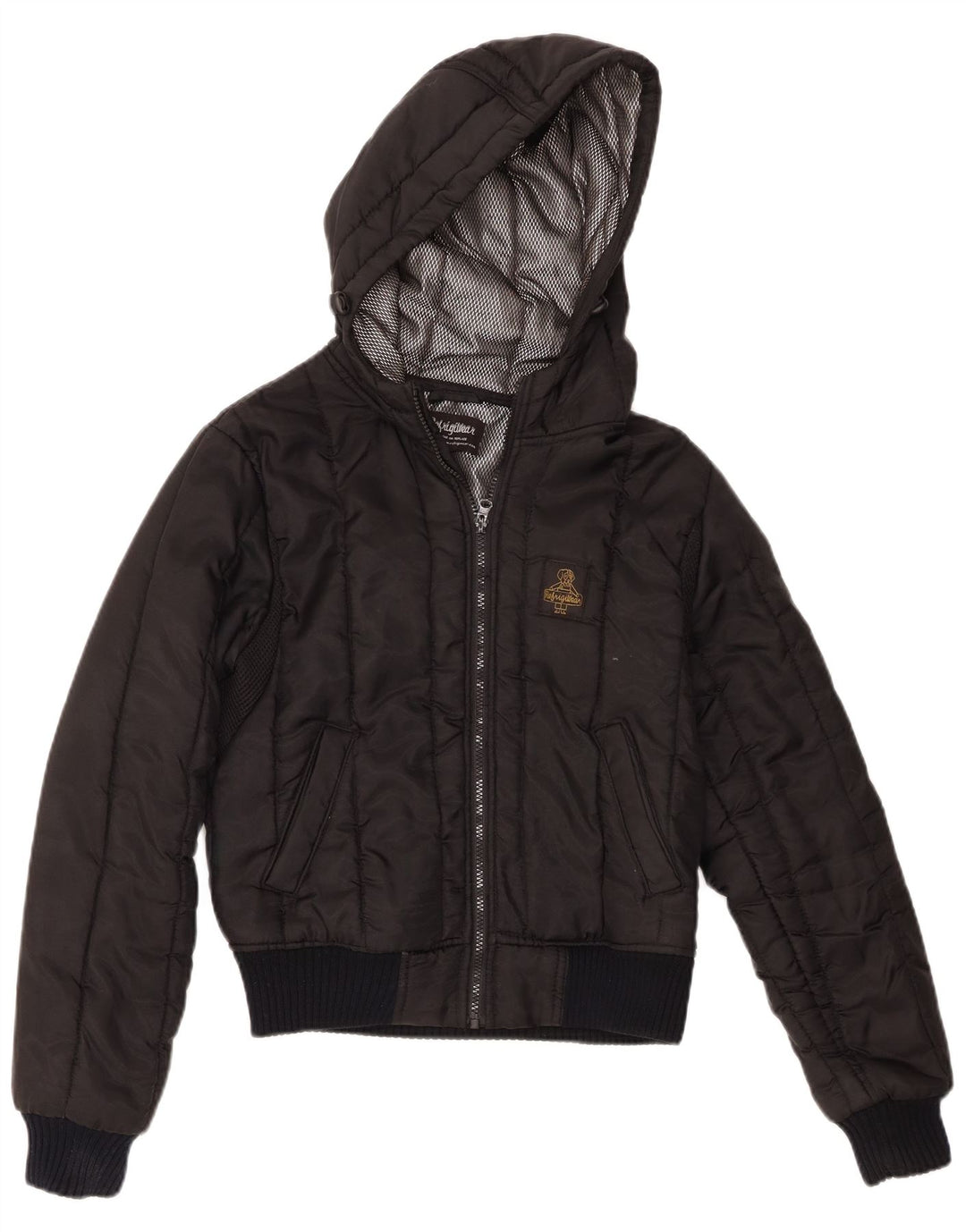 Giacca imbottita con cappuccio da donna Refrigiwear UK 14 poliestere nero medio