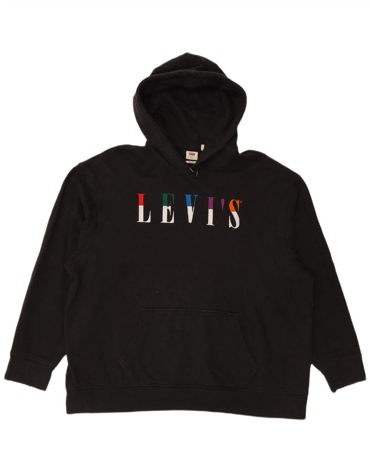 Maglione con cappuccio grafico rilassato da uomo LEVI'S 2XL cotone nero