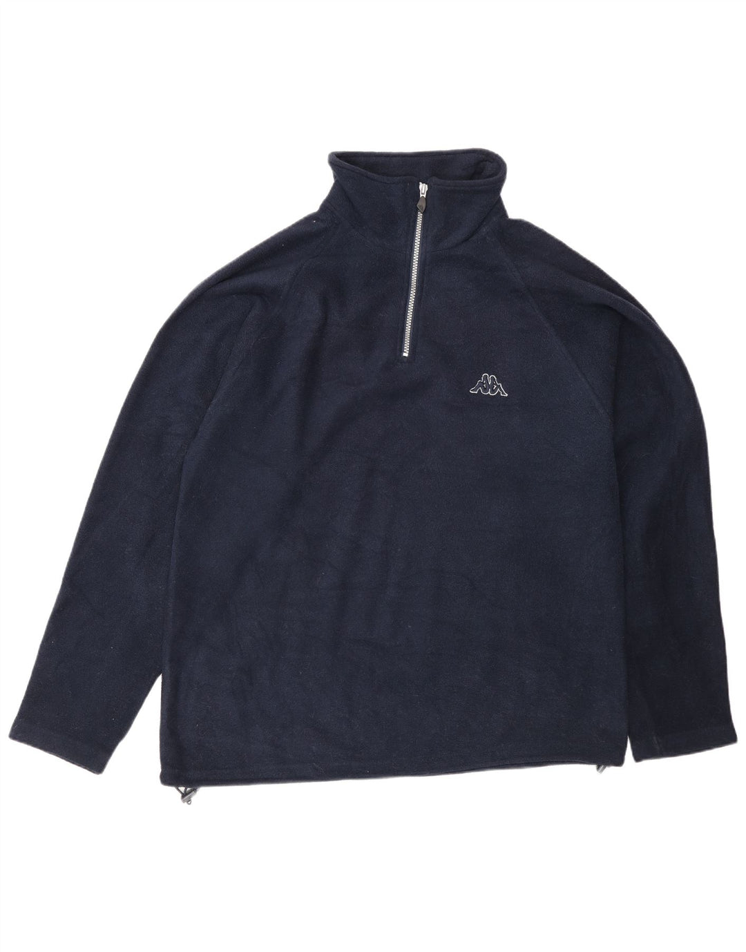 Maglione in pile Kappa da uomo con zip e collo grande blu navy