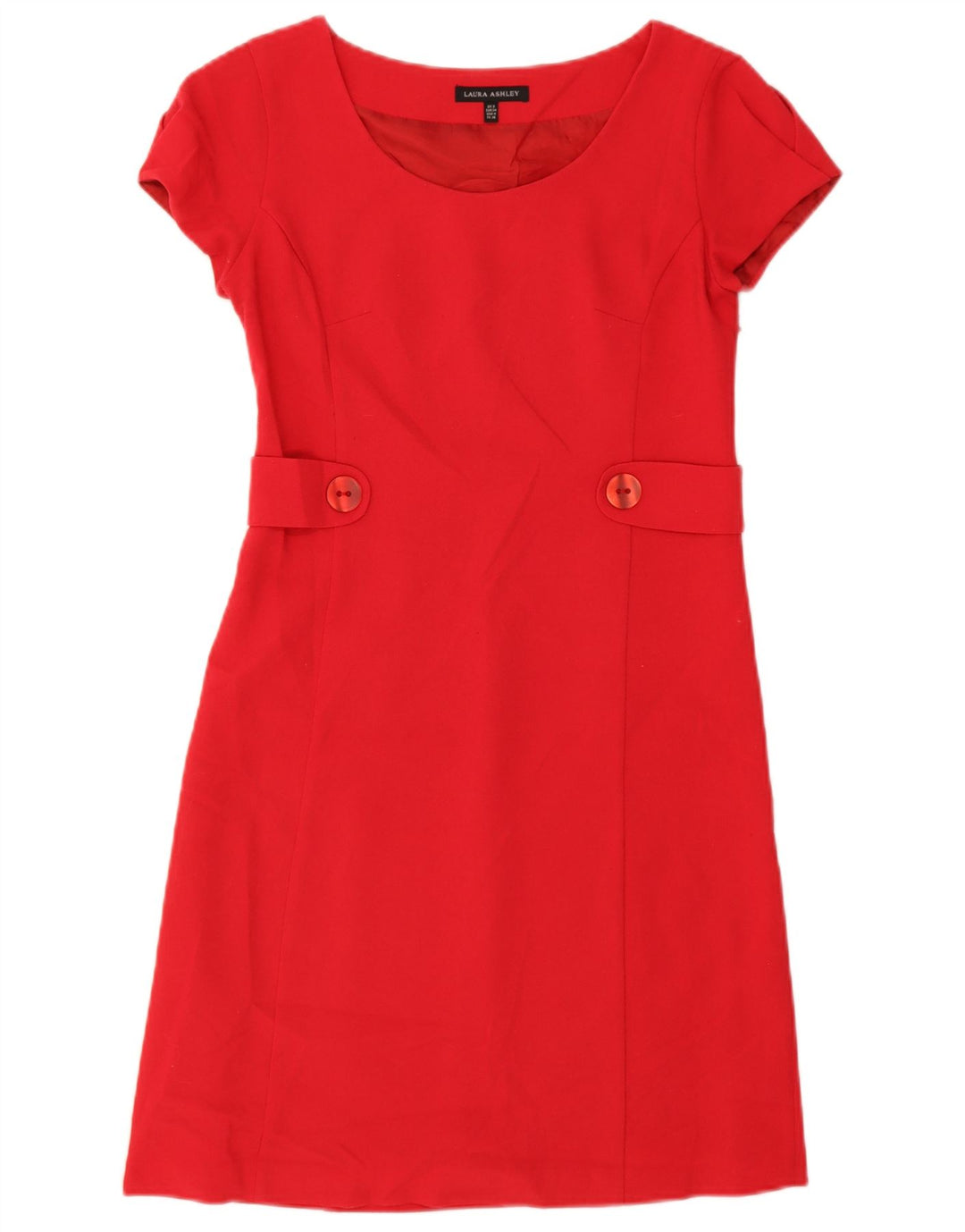 Abito a trapezio da donna Laura Ashley UK 8 piccolo poliestere rosso