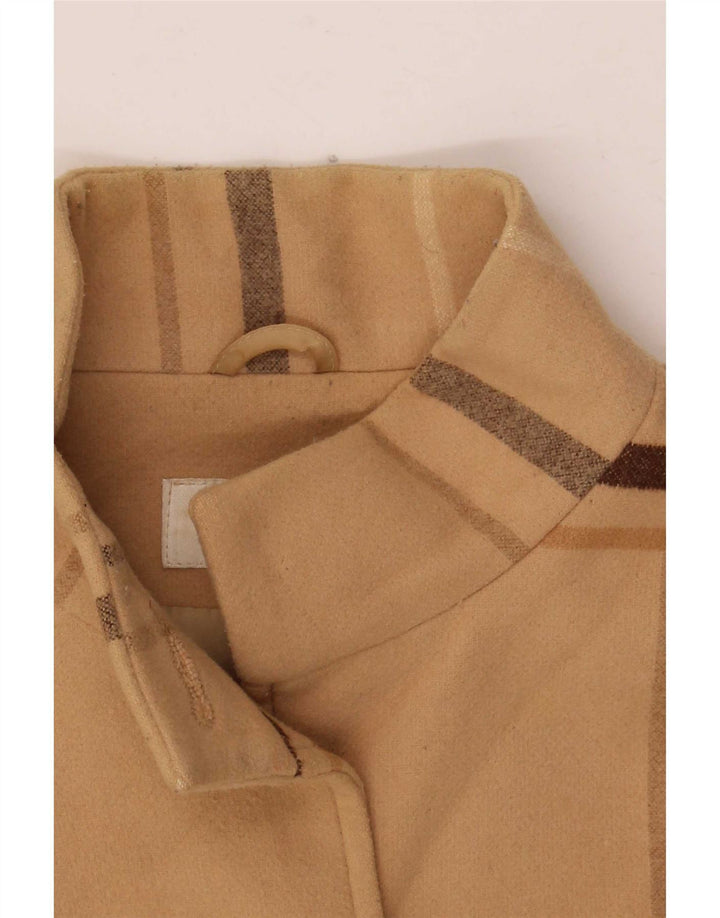 Cappotto da donna Marks & Spencer UK 8 piccolo poliestere a quadri beige