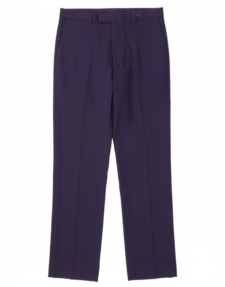MARKS & SPENCER Mens Slim Suit Trousers W38 L31 Navy Blue Polyester