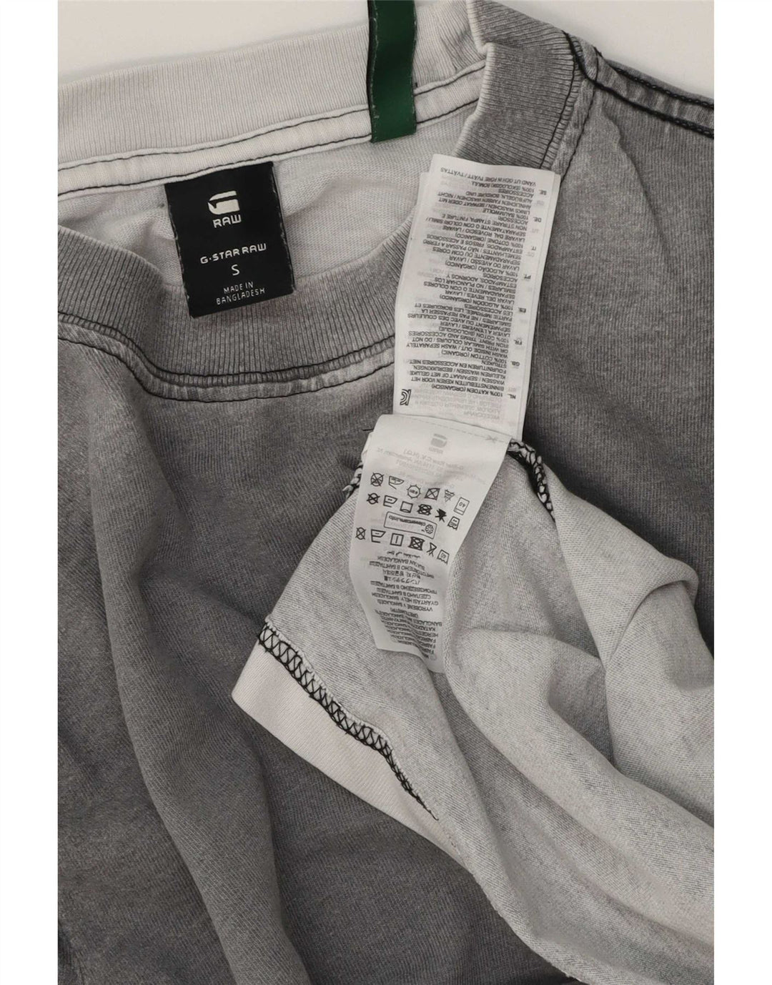 Top grafico da uomo G-Star a maniche lunghe in cotone grigio piccolo