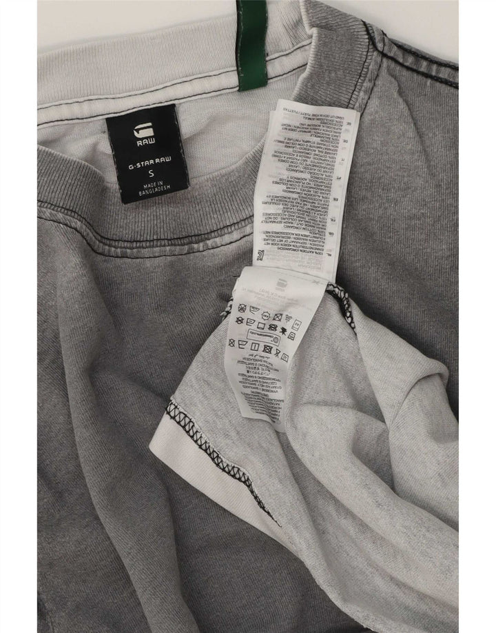 Top grafico da uomo G-Star a maniche lunghe in cotone grigio piccolo