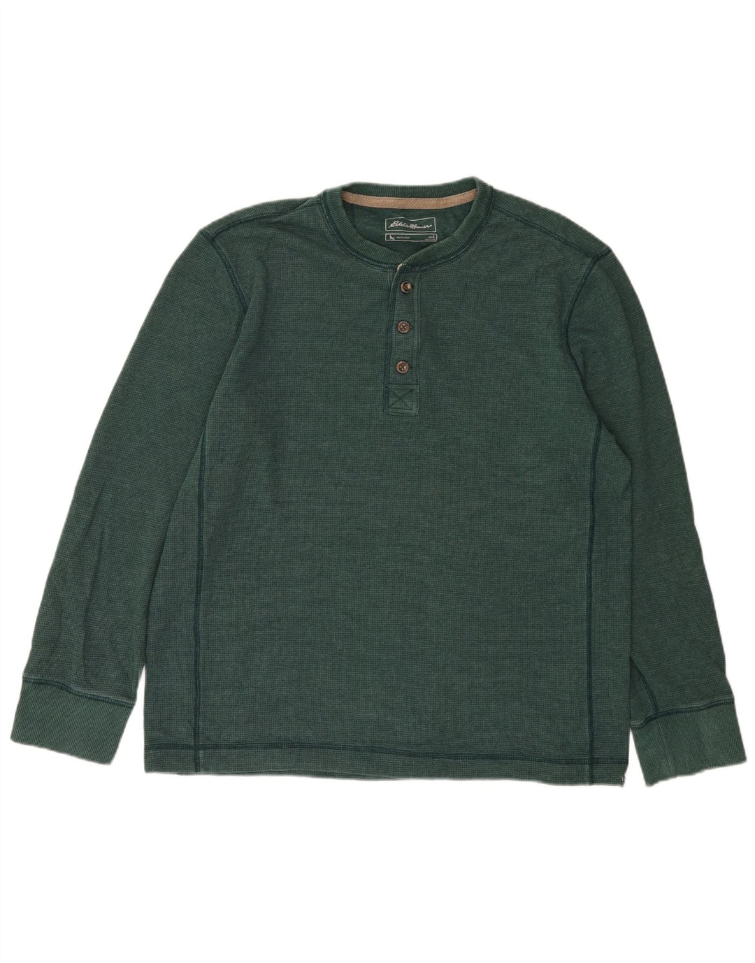 EDDIE BAUER Top da uomo a manica lunga grande in cotone verde