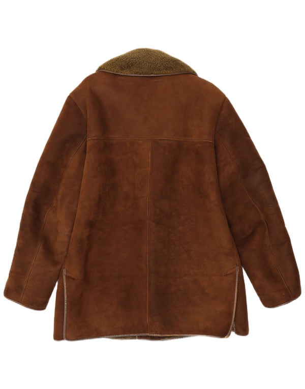 NURSEYS Giubbotto in shearling da uomo UK 42 XL in pelle marrone