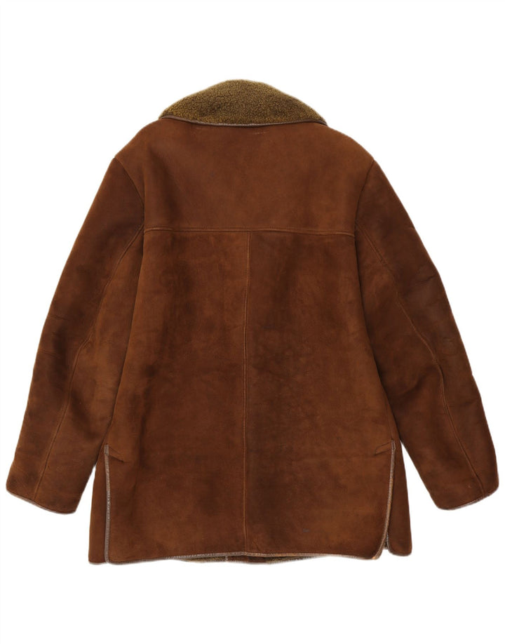 NURSEYS Giubbotto in shearling da uomo UK 42 XL in pelle marrone