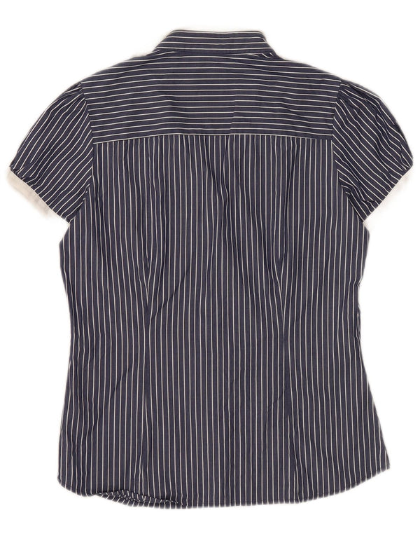 Camicia a maniche corte da donna Ellesse UK 12 Cotone gessato medio blu navy