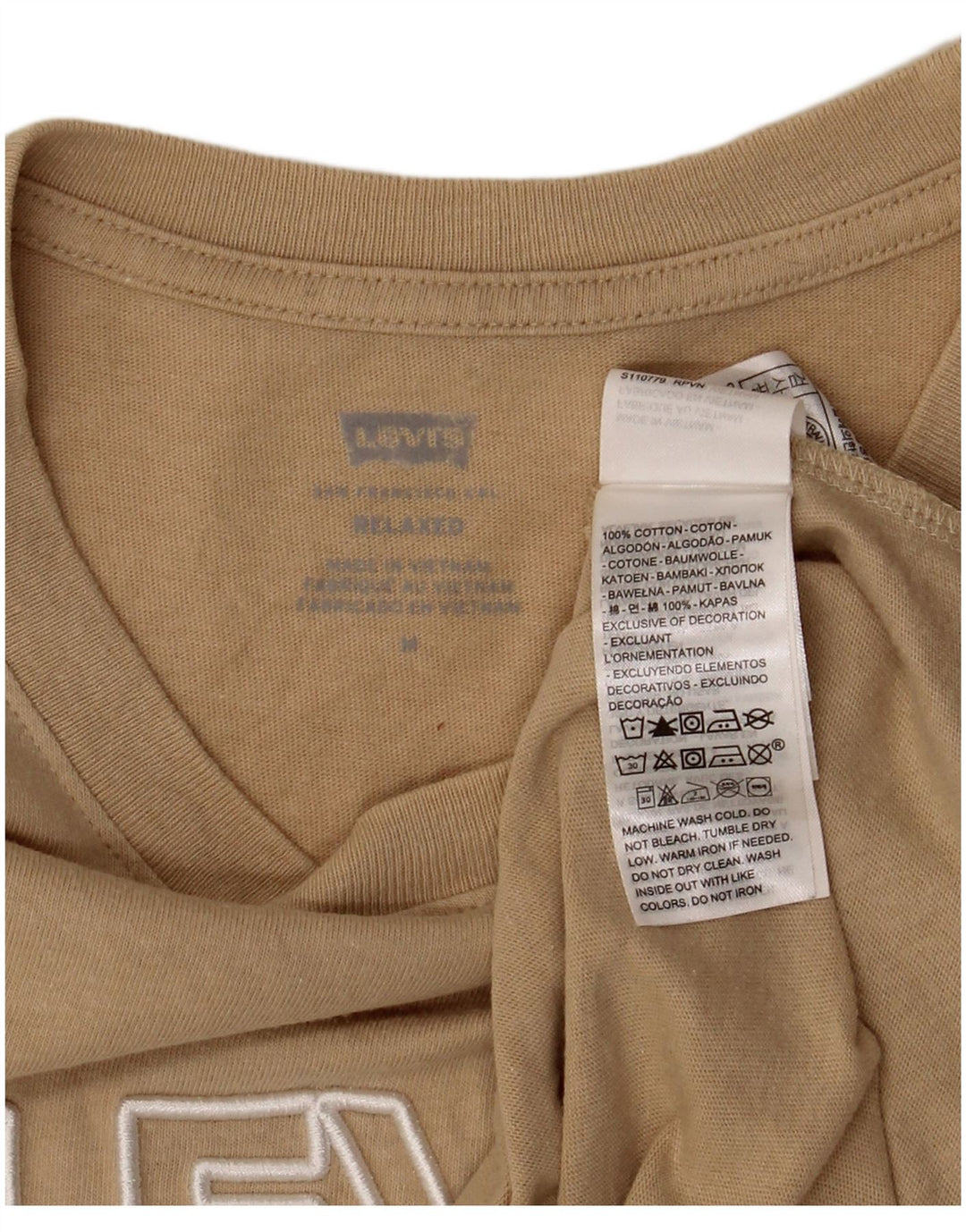 T-shirt grafica da uomo con vestibilità rilassata Levi's, cotone beige medio