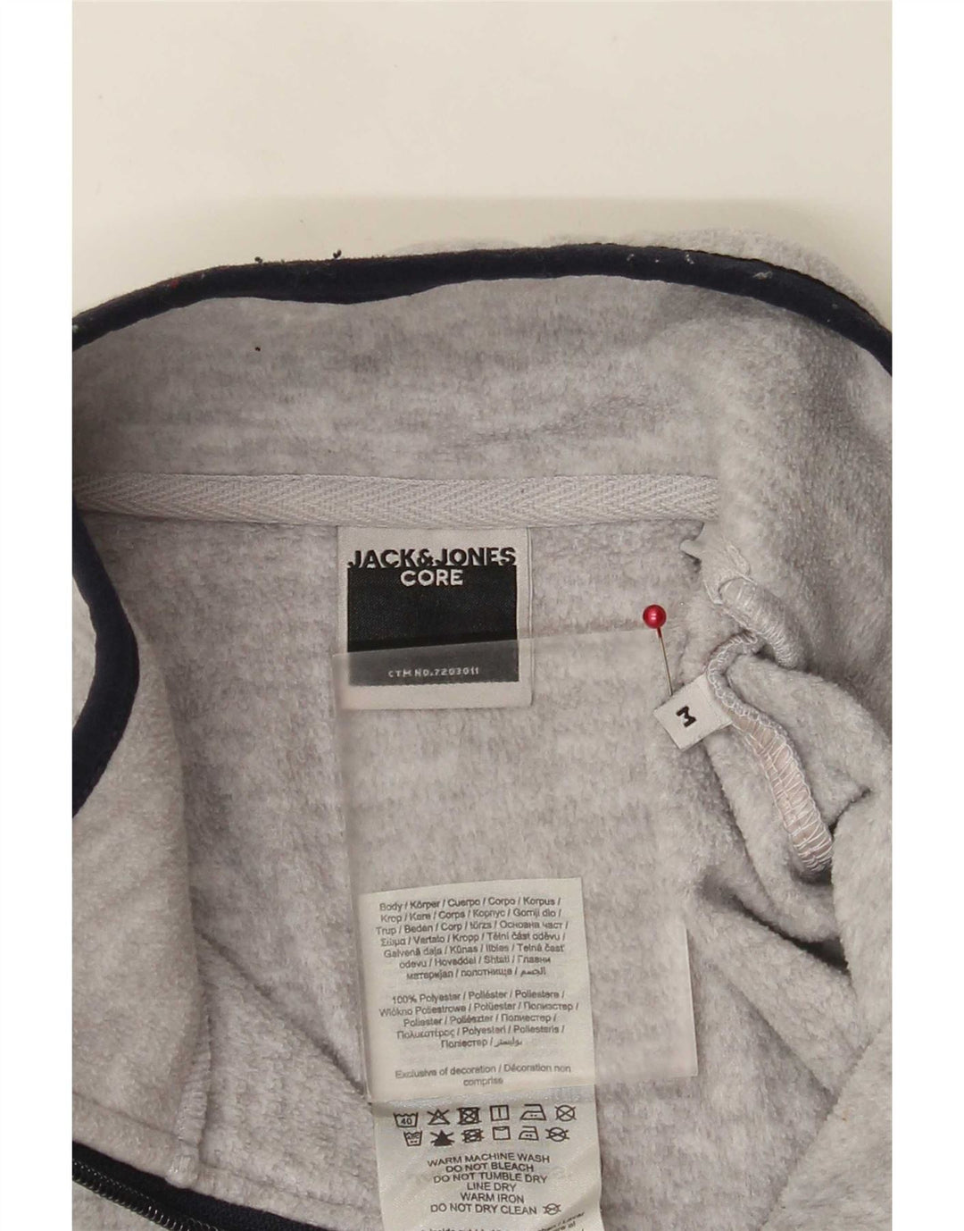 Maglione in pile da uomo Jack & Jones con zip e collo in poliestere color block grigio medio