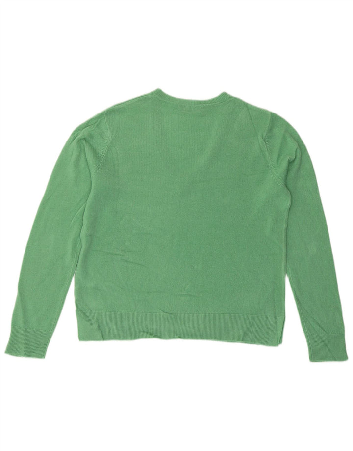 Maglione maglione con scollo a V da donna Marks & Spencer UK 14 grande verde