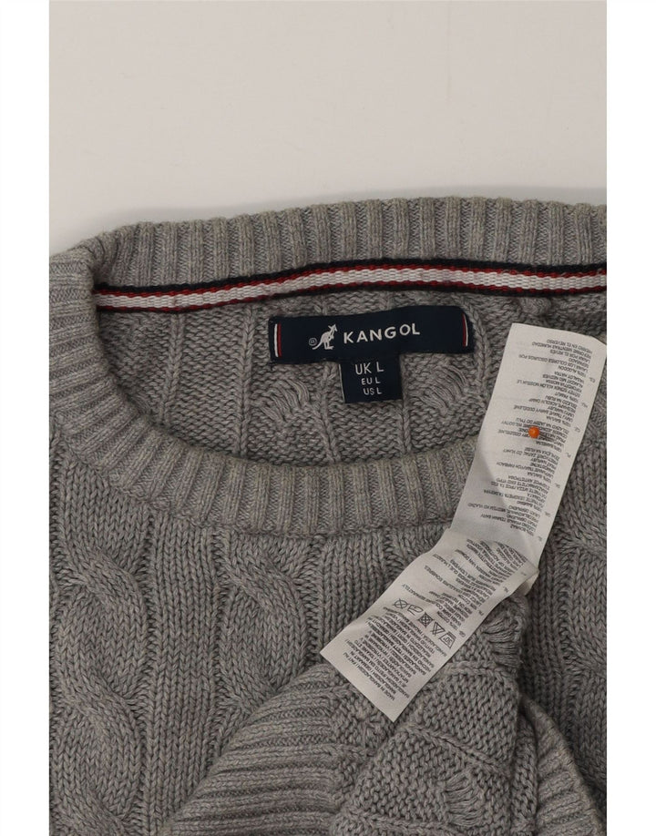 Maglione maglione girocollo da uomo KANGOL grande cotone grigio