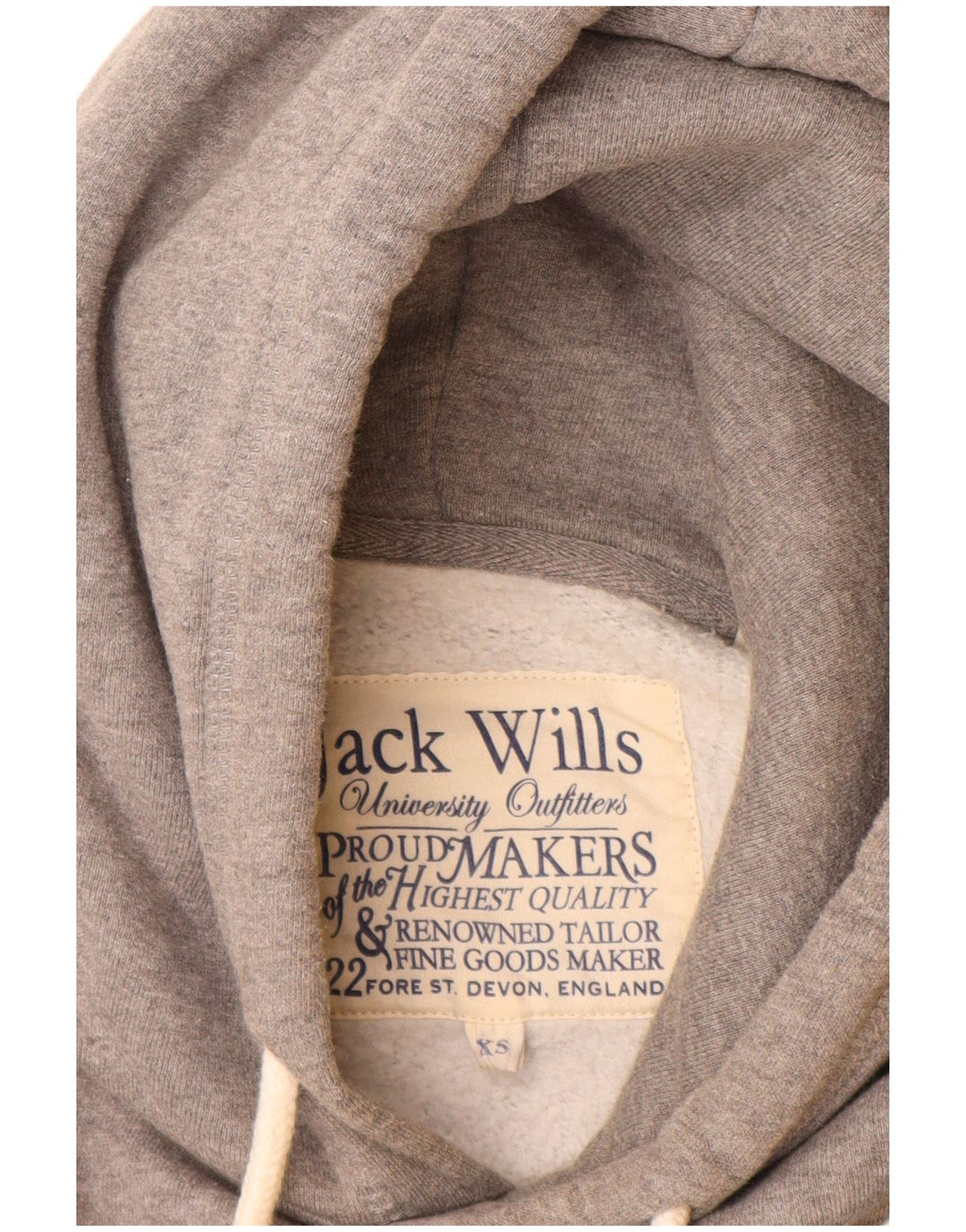 JACK WILLS Felpa con cappuccio grafica da uomo XS Cotone grigio