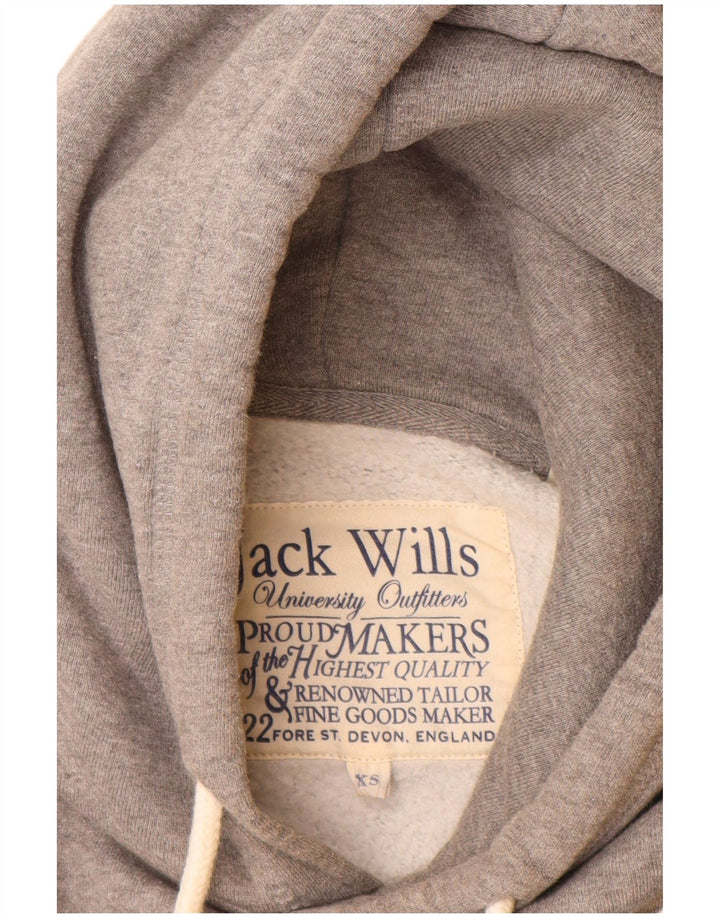 JACK WILLS Felpa con cappuccio grafica da uomo XS Cotone grigio