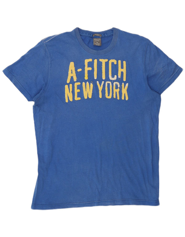 T-shirt con grafica muscolare da uomo Abercrombie & Fitch XL in cotone blu