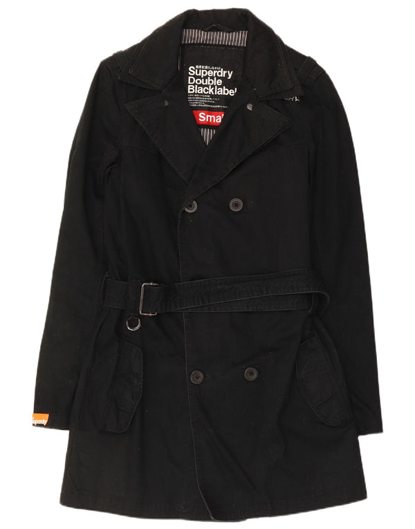 Trench doppiopetto da uomo Superdry UK 36 piccolo cotone nero