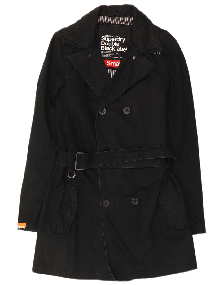Trench doppiopetto da uomo Superdry UK 36 piccolo cotone nero