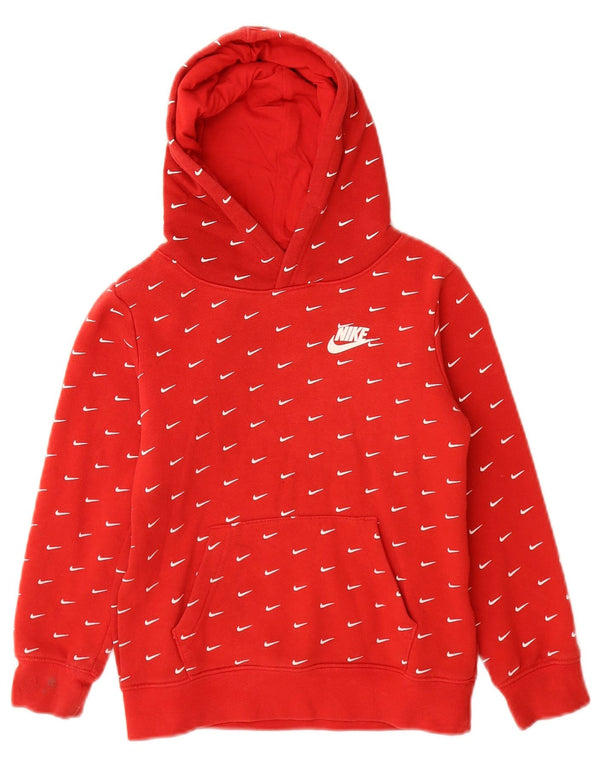 Felpa con cappuccio grafica Nike da bambino 5-6 anni in cotone rosso medio